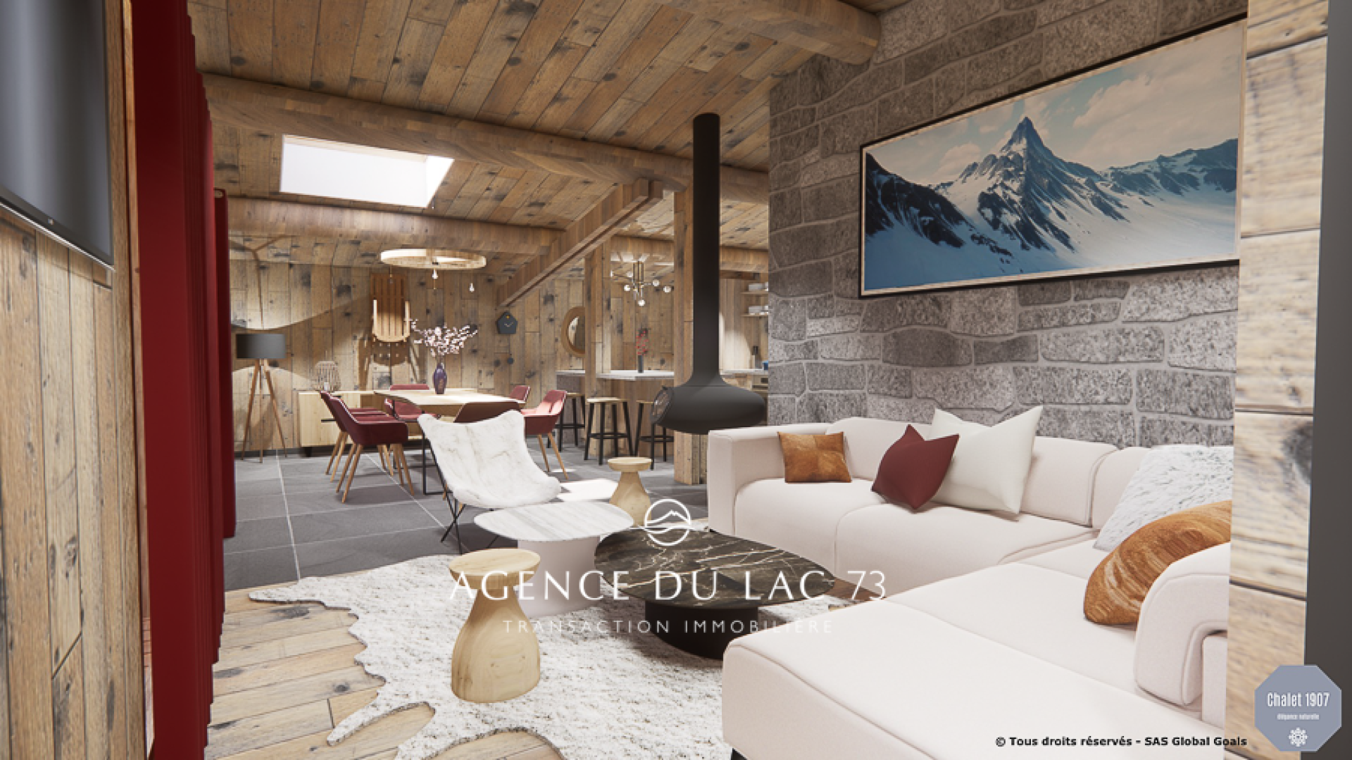 Agence du Lac 73-immobilier de luxe en Savoie. Chalet rénové à Praz sur Arly