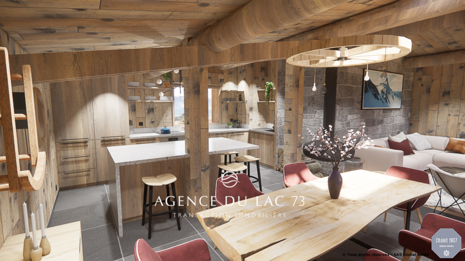 Agence du Lac 73-immobilier de luxe en Savoie. Chalet rénové à Praz sur Arly