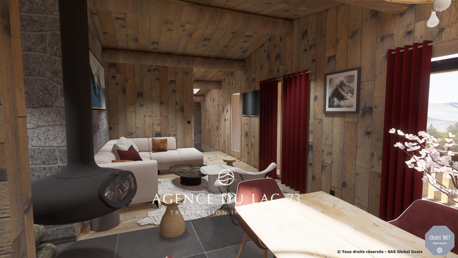 Agence du Lac 73-immobilier de luxe en Savoie. Chalet rénové à Praz sur Arly
